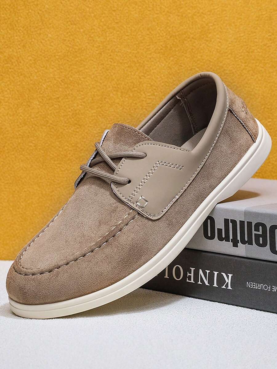 男士系带休闲鞋、冬季乐福鞋、男士运动鞋时尚秋季 - 米色 - 查看 1