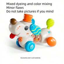 婴儿餐桌小狗吸盘旋转玩具，0-3岁多功能可拆卸方向盘益智玩具 - 彩色 - 查看 9