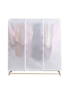 透明塑料落地衣架防尘罩，衣架晾衣架衣服罩，衣物收纳保护罩，防尘防潮，透明可见，方便取放，家用服装保护罩 - 半透明(無底) - 查看 7