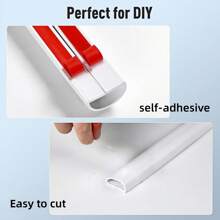 1 Roll 3cm/1.18in Self-Adhesive PVC Cable Protector - Self-Stick Flexible Concealer, Home Wall-Mounted TV Cable Duct Organizer