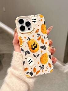 1pc Pumpkin Design Soft TPU Protective Phone Case, Compatible With IPhone 16/16 Plus/16 Pro/16 Pro Max/XR/XS Max/11/11 Pro/11 Pro Max/12/12 Pro/12 Pro Max/13/13 Pro/13 Pro Max/14/14 Pro/14 Plus/14 Pro Max/15/15 Pro/15 Plus/15 Pro Max, Fashionable/Elegant/Cute/ - Multicolor - View 3