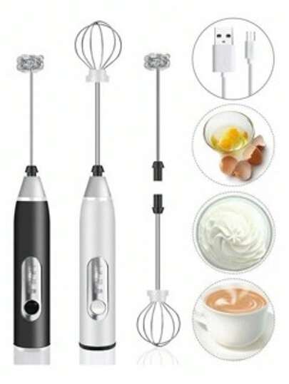 Batedor Misturador Mixer Elétrico para Bebidas Leite Café Clara de Ovo 2 em 1