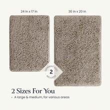 BELADOR Bathroom Rugs Sets 2 Piece- Plush Bath Mat Set Quick-Dry Soft Chenille Mat With Rubber Backing, Absorbent Rug Set, Washable Bath Rugs - Bath Mats 24x17 + 30x20 - 03 Taupe - View 6
