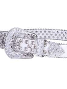 Children's Diamond Embellished Belt, Fashionable Streetwear Style, Rhinestone Decorated Belt For Boys And Girls - A - View 11