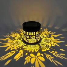 أضواء الحائط الشمسية الخارجية، أضواء الحائط الشمسية المعدنية ذات موضوع عباد الشمس - أضواء جنية خارجية IP65 لحديقة، حفلات وعيد الميلاد، أضواء أجواء الحفلات، لديكور الحديقة والمناظر الطبيعية والفناء والحديقة والممر، هدية عيد