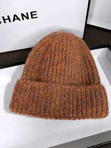 Gorro de punto vintage, gorro de punto grueso y cálido, gorro versátil de moda coreana para hombres y mujeres, atuendos de invierno y otoño - Multicolor - Ver 5