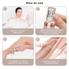 Epilator Conduroma, aparat de tuns sprâncene și față, aparat de ras electric 3 în 1 pentru femei, aparat de îndepărtare a părului facial reîncărcabil și aparat de ras sprâncene, lumină LED încorporată.