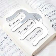 Personalized Music Sheet Clip Bookmark, Customizable Engraving, Suitable For Piano, Guitar, Violin, Wedding Gift, Music Teacher Gift, Music Sheet Clip, Page Clip, Double-Sided Engraving, Cookbook Clip, Saxophone Page Clip, Bookmark Clip, Engraved Clip, Music Gift, Guitar Player Gift, Piano Teacher Gift, Music Gift For Mom - Multicolor - View 3