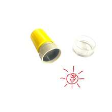 1pc Self-Inking Happy Sun Round Photosensitive Stamp, Fun Sun Pattern, Adds Creative Fun To Classroom, Teacher's Reward Stamp, Suitable For Home And Teacher Use - one-size - View 4
