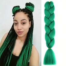 100克/包紫色巨型编织假发，合成纤维编织假发，高温纤维钩编扭辫假发，适用于塞内加尔扭辫/盒式辫/编织马尾辫，日常使用 - 彩色 - 查看 11