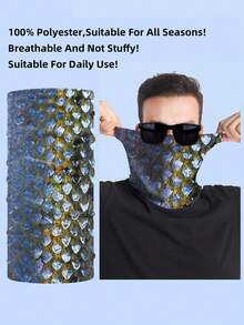 Airkeet 2pcs Set Outdoor Sunblock Neck Gaiter Quick-Drying Multifunctional Headband Breathable Neck Warmer For Cycling, Sports.