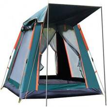 Pop-Up Camping Tent, Waterproof And Windproof Dome Tent For Hiking, Suitable For 4-6 People For Easy Setup In A Family Setting. - Màu xanh lá cây đậm - Xem 8