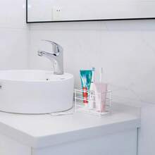 Dseap Toothbrush Holder, Electric Toothbrush Holder - Stainless Steel Tooth Brush Holder, Toothpaste Holder Organizer Stand Caddy For Bathroom, Bronze - 白色 - 查看 9