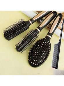 四件套气垫梳、顺发梳和梳子套装，包含扁平梳和顺发梳，男女皆宜，适用于干发、卷发和直发。是馈赠亲友的理想之选。套装包含梳子、顺发梳、球形梳、迷你梳子套装、木梳、美发工具、梳子、美发设备、发型设计、美发、梳子、梳子套装、梳子、卷发梳、顺发梳、女士梳子、理发师、理发配件、理发店、美发设备。 - 彩色 - 查看 17