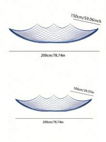 1pc Mediterranean Style Decorative Net Rope Wall Hanging, Fishing Net Wall Decor, Party Decoration, Room Decor, Studio Prop, Home Decor, Bohemian Style Life Buoy Craft, Photo Display Rack, Living Room Wall Hanging, Shell & Photo Decoration, Coastal Style Home Accents - Multicolor - View 4