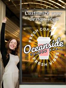 1pc Full Color Custom Vinyl Sticker, Personalized With Your Text, Image Or Logo, Suitable For Cars, Home, Commercial, Windows, Doors, Walls, Bicycles, Boats, Custom Party Supplies, Holographic Effect - Multicolor 1 - View 2