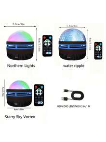 1pc Galaxy Projector, Starry Night Light, USB Powered, Auto Rotation, Fantasy Theme, Bedroom Decor, Ideal For Christmas, Camping, Wedding, Halloween, Tabletop Lighting