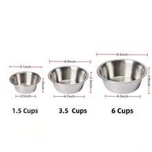 12 OZ Stainless Steel Durable Small Bowls Set For Cats And Dogs, Dishwasher - 米色 - 查看 2