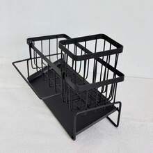 Kitchen Sink Sponge Draining Rack, Self-Draining Kitchen Sink Organizer, Sink Rack, Can Hold Dish Brushes, Rags, Soap, Scrubbing Accessories, Baskets And Containers For Kitchen Storage - E - Xem 5