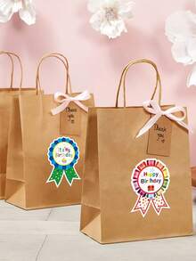 30pcs Colorful Happy Birthday Stickers - Vibrant Party Badge Labels With Ribbon And Cake Designs, Suitable For Teens, Teachers And Family Celebrations - Great For Apparel, Cakes And Classroom Decor, Birthday Party Decorations