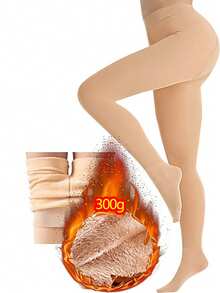 一双300克加厚保暖连裤袜或200克薄款加厚绒面连裤袜，大码，女士冬季保暖半透明连裤袜，保暖加厚长款连裤袜，绒面加厚连裤袜，保暖连裤袜，不透明冬季保暖加厚连裤袜，舒适保暖 - 彩色 - 查看 18