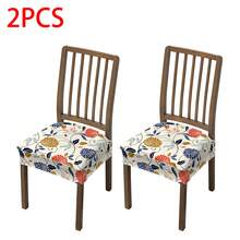 1/2/4/6pcs Printed Stretch Removable & Washable Dining Chair Seat Covers Room Decor Home Decor