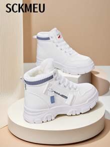 SCKMEU 1 双舒适运动女士时尚保暖厚底运动鞋，轻便运动休闲鞋