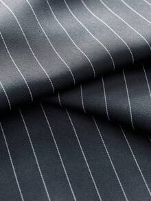 男士梭织休闲宽松条纹阔腿裤，适合夏季和学生穿着 - 深灰色 - 查看 5