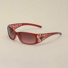Women's High-End Fashion Oval Glasses -  Lenses, Lightweight And Durable Black Floral Pattern Frame, Suitable For Casual And Formal Occasions, Includes Cleaning Cloth, Fashion Accessories, Elegant Design, High-Quality Decorative Glasses, Must-Have For  Enthusiasts, Exquisite Style, Premium Lenses - Đỏ - Xem 13