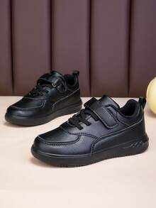 Kids Sneakers, Children Canvas Shoes, Flat Casual Fashion Trainers For Boys And Girls, Autumn/Winter - Black - View 4
