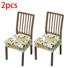 1/2/4/6pcs Printed Stretch Removable & Washable Dining Chair Seat Covers Room Decor Home Decor