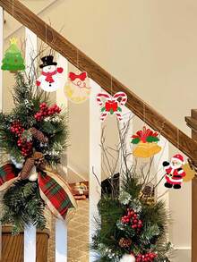 10 piezas/paquete, Decoraciones navideñas de madera, Copos de nieve de madera, Alce, Árbol de amor de muñeco de nieve, Decoraciones para el árbol de Navidad, Decoraciones para fiestas navideñas, Decoración del hogar para vacaciones | Navidad vintage | Artesanía exquisita, Decoraciones navideñas (incluye cuerda) - Multicolor - Ver 3