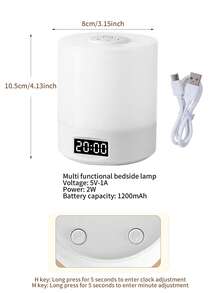 1pc LED Rechargeable Touch Tap Light, Bedside Lamp For Night Feeding, 3 Color Temperatures, Dimmable, Suitable For Bedroom, Dorm - White - View 11