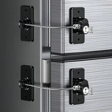1 pièce Verrou de réfrigérateur avec cordon en silicone, sécurité enfant, pour congélateur, noir et blanc