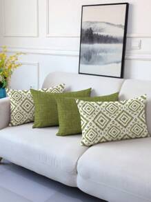 4 buc. fețe de pernă cu model geometric modern, fețe de pernă decorative cu linii geometrice, material vintage din in, închidere cu fermoar ascuns, lavabile la mașină, design minimalist elegant, potrivite pentru decorul casei, canapeaua, camera de zi, dormitorul, mașina, fețe de pernă pentru exterior, fără inserție de pernă