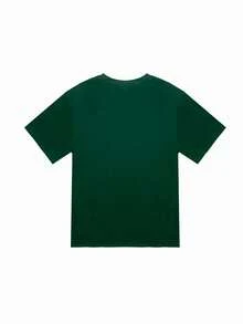 Women's Loose Casual Letter Print Short Sleeve T-Shirt, Summer - Green - View 8
