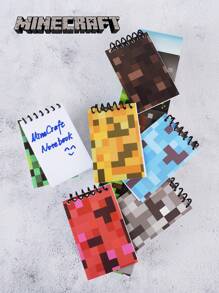 Microsoft 6 件套微软官方授权  像素风格线圈笔记本日常学习和办公礼物创意有趣的像素风格迷你空白页 6 种图案圣诞节生日返校季通用文具礼物 - 彩色 - 查看 1