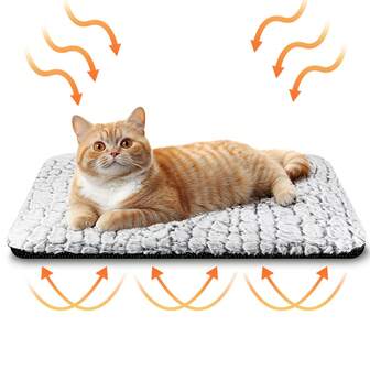 Self Warming Pet Bed Crate Pad Self-Heating Thermal Cat And Dog Bed Mat Extra Warm Non-Slip Removable Cover