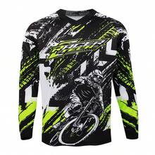 TELEYI Kaos Balap Sepeda Motor Off-Road/Sepeda Gunung Unisex, Kain Rajut 100% Poliester, Jersey Berkendara Lengan Panjang Leher V, Dapat Dicuci dengan Mesin - Hitam Olahraga - Hitam - View 2