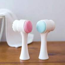 1 件 3D 双硅胶面部刷，手动按摩面部刷，软毛面部去角质刷，适用于浴室 - 彩色 - 查看 8