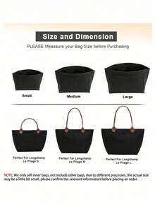 Purse Organizer Insert For Le Pliage Tote Bag Organizer Insert Multi Pocket Felt Handbag Organizer Zipper Bag Organizer Inter Bag, Multifunctional Portable Divider Pouch For Spacious Cosmetic Storage, Lightweight Travel And Casual Style Bag Accessories