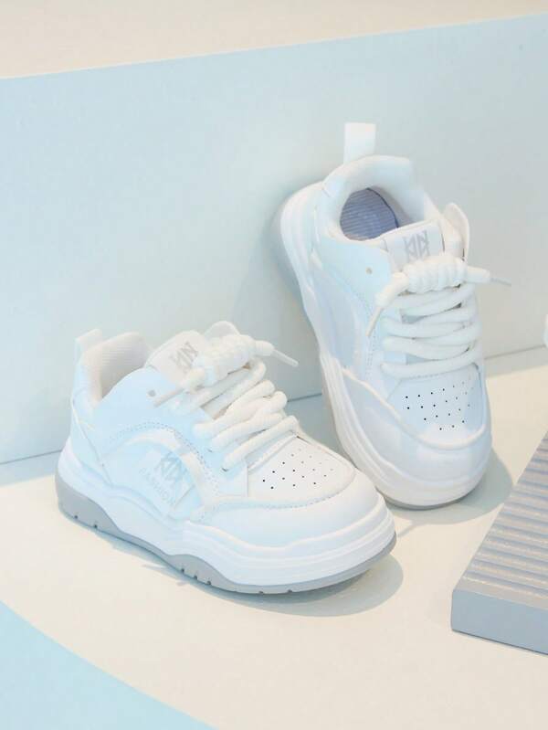 1 par de zapatillas deportivas de suela blanda con bloques de color de moda para primavera/otoño, adecuadas para niños de 3 a 12 años para juegos al aire libre, viajes y transporte