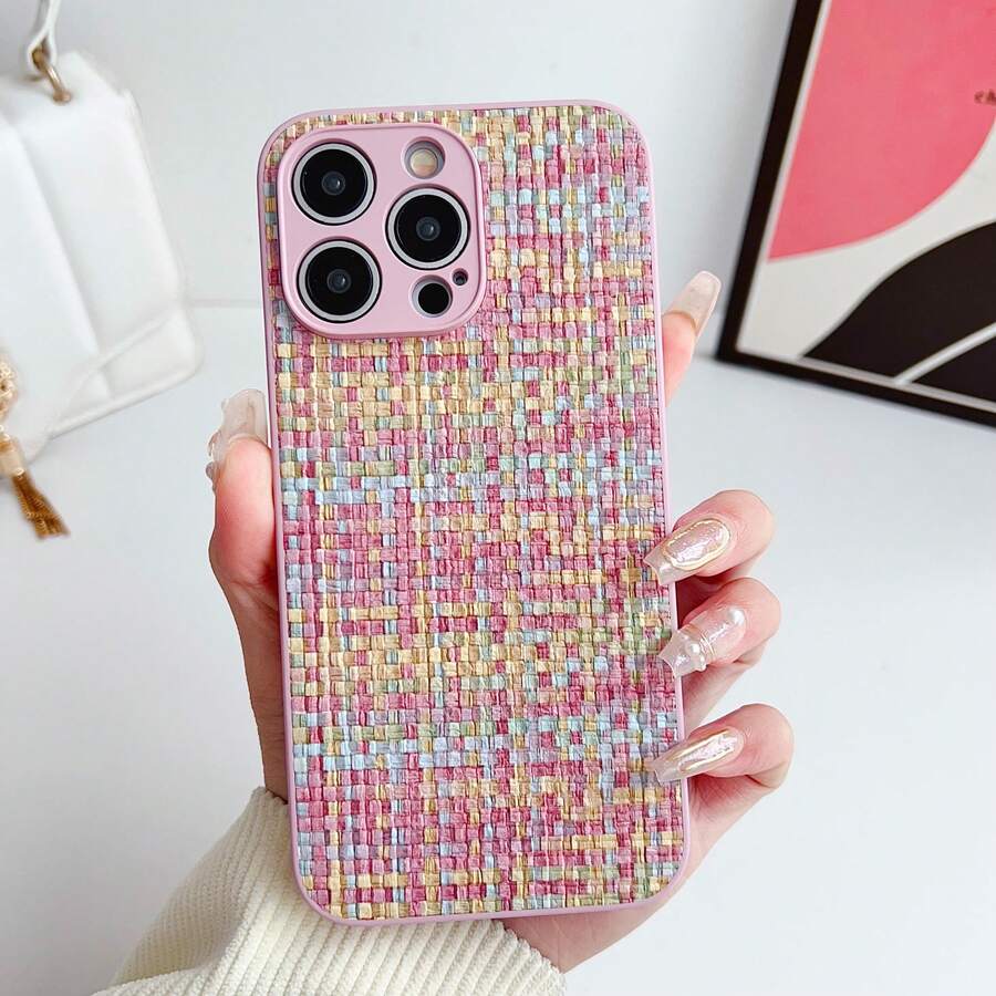 2-In-1 Knitted Texture Shockproof Protective Phone Case, Compatible With Iphone 11 12 13 14 15 16 Pro/Pro Max Series - Multicolor - View 1