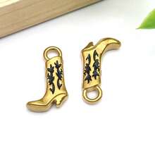 2pcs Stainless Steel Western Cowboy Boots Charms For Jewelry Making, Dangle Charm Boot Hat Horse Cactus Pendants For Bracelet Necklace Earrings Making Accessories