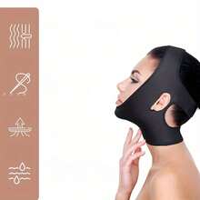 Reusable Face Lifting Band – Breathable Chin And Cheek Support Strap For Jawline Contouring & Facial Tightening – Hypoallergenic, Soft & Lightweight Non-Surgical Beauty Tool For Sensitive Light Beige Skin – Comfortable, Snug Fit Design For Skincare Enthusiasts - màu đen - Xem 5