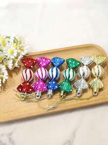 6pcs Christmas Candy Decorations, Hanging Flash Candy Decorations, Christmas Tree Mint Decorations, Christmas Candy Decoration Set, Christmas And Halloween Decorations With Gold Rope, Christmas Tree Decorations, Christmas Party Gifts, Festival Decorations, Candy Decorations (Mixed Colors, Red, Gold, Champagne, Rose Gold, Silver)