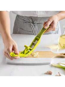 2-In-1 Kitchen Garlic Press, Garlic Slicer, Garlic Mincer, Manual Garlic Press, Garlic Crusher, Multi-Function Garlic Press & Slicer, Manual Garlic Masher, Suitable For Making Garlic Paste, Garlic Slices, Ginger Slices, Ginger Paste