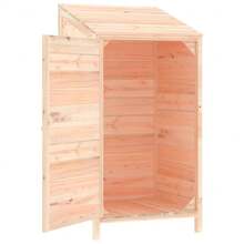 vidaXL Garden Shed For Tool Storage House Outdoor Backyard Solid Fir Wood - 棕色和奶油色 - 查看 4