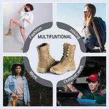 FREE SOLDIER Women's 8-Inch Tan-Thin Suede Leather Lightweight Hiking Tactical Boots, Size 7 - Multicolor - View 5