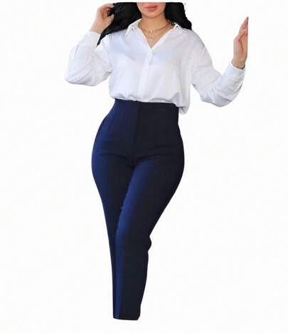 Pantalón de vestir con pinzas en cintura